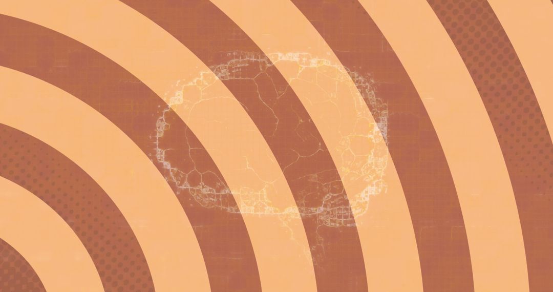 Abstract Brain Visual with Rotating Brown and Orange Stripes