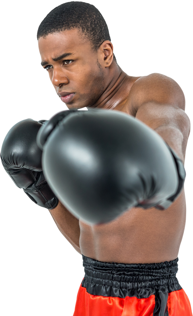 Boxer in Upright Stance with Powerful Glove Pose Transparent - Download Free Stock Images Pikwizard.com