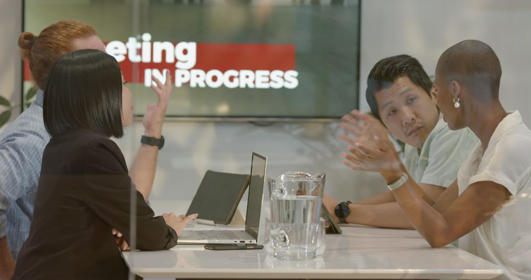 Diverse Business Team Collaboration in Office Meeting Room