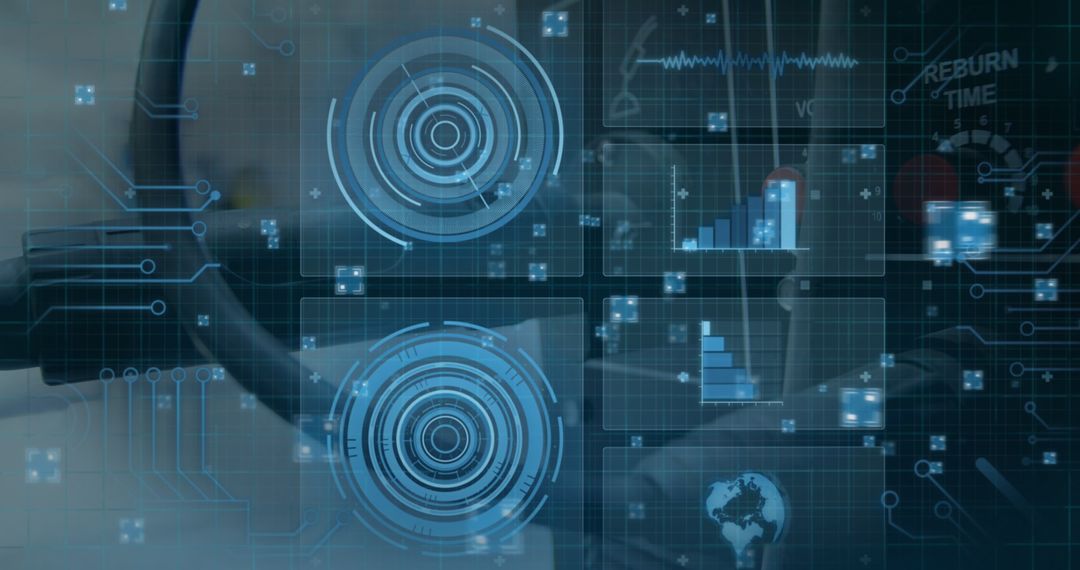 Digital Interface Display with Data Processing and Microprocessor Technology