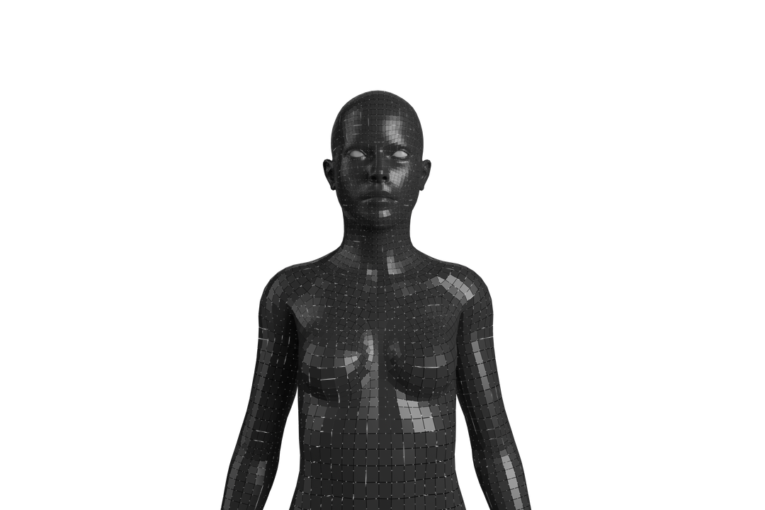 Gray 3D Human Model on Transparent Background with Geometric Shapes - Download Free Stock Images Pikwizard.com