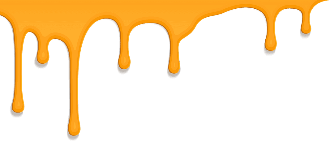 Bright Orange Liquid Dripping Effect Transparent Background