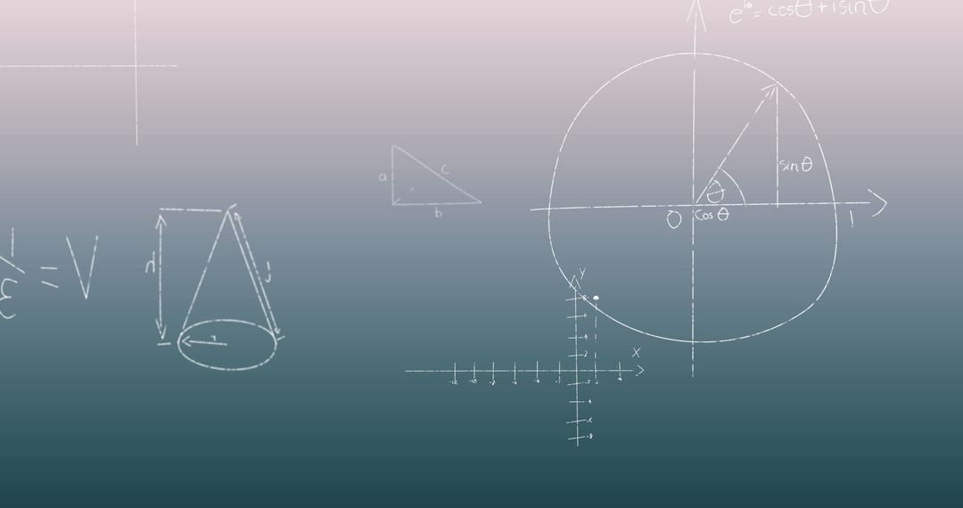 Mathematical Equations and Formulae on Gradient Background