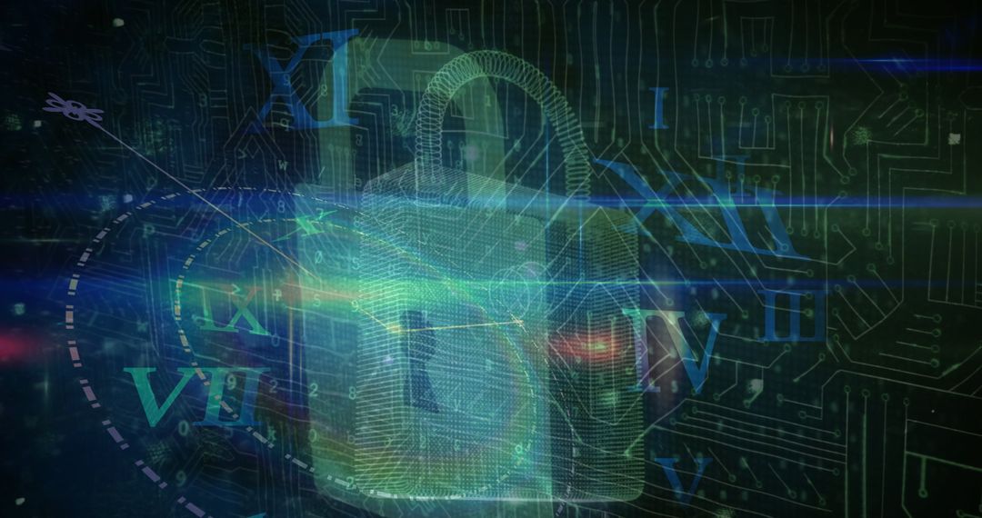 Digital Security Concept with Virtual Padlock