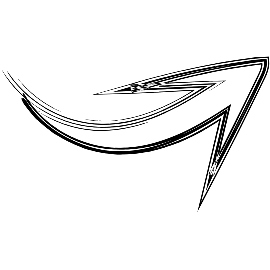 Curved Arrow Logo Design on Transparent Background