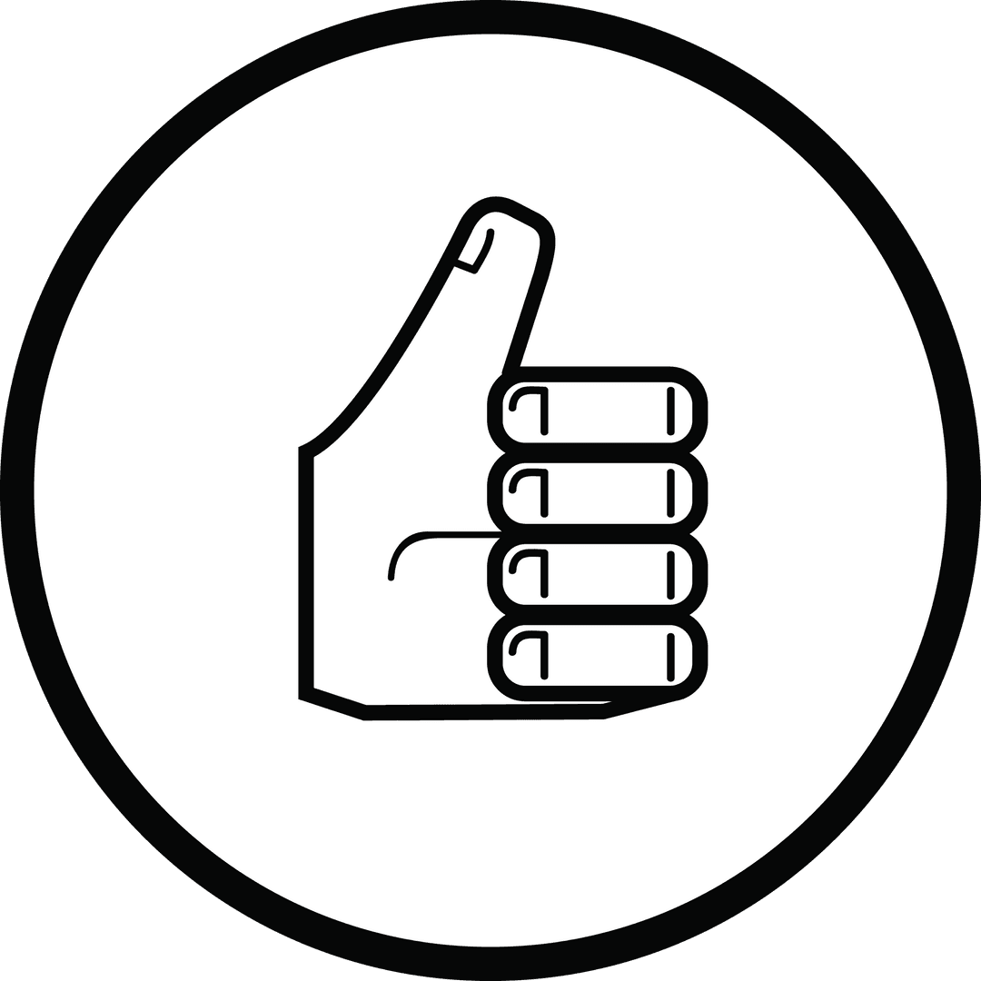 Transparent Thumbs Up Icon in Circle for Social Media Content