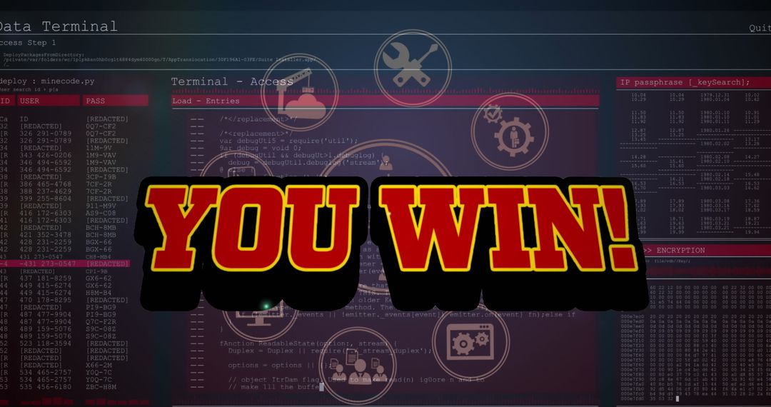 Victory Message Over Data Terminal Interface