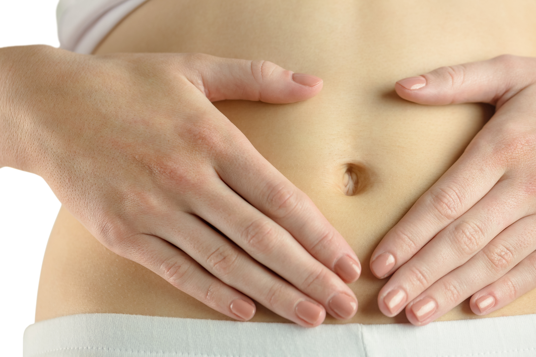 Transparent Healthy Woman Touching Flat Belly with Hands - Download Free Stock Images Pikwizard.com