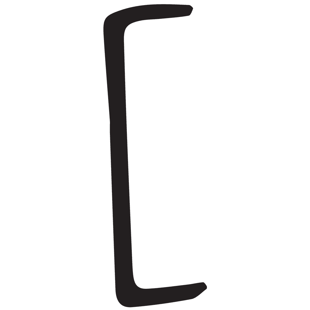 Stylized Black Bracket Icon on Transparent Background