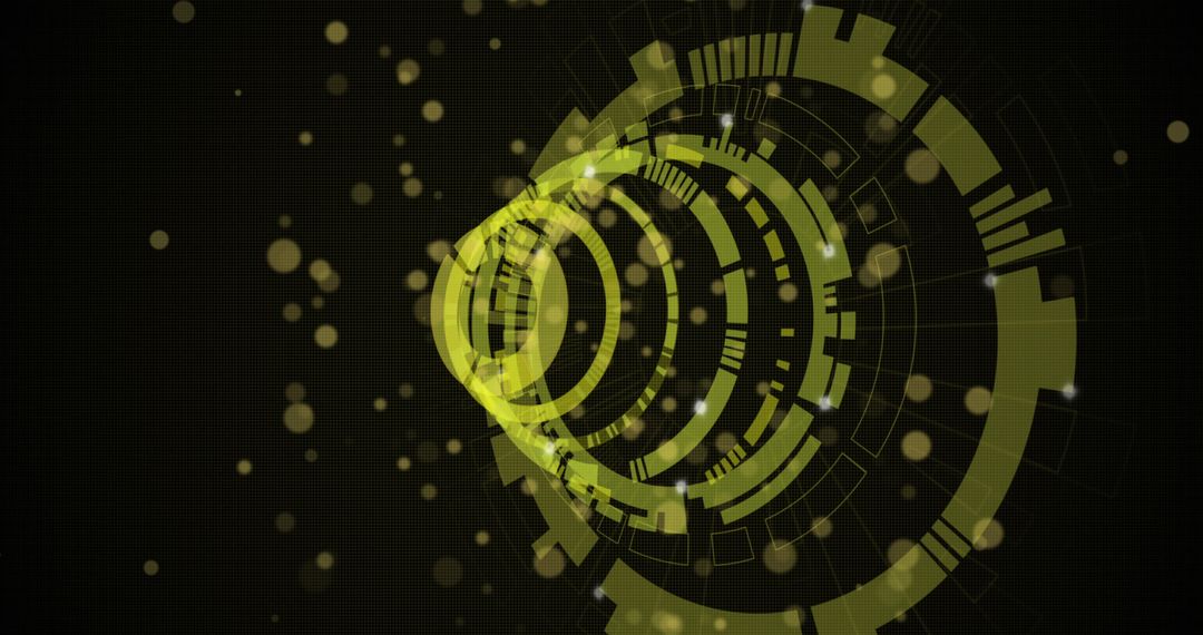 Green Digital Abstract Tech Interface with Particles