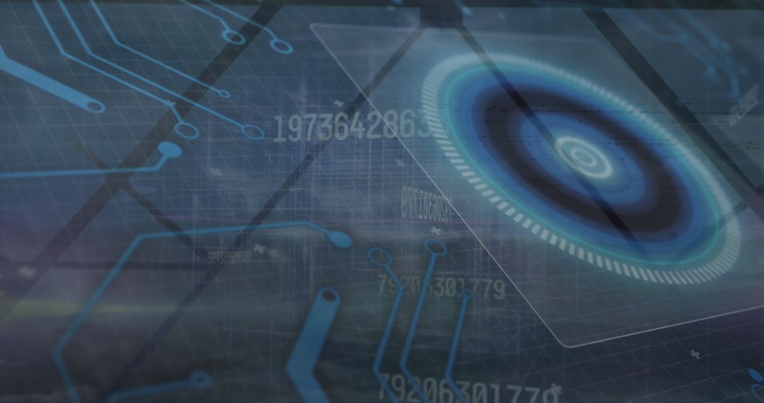 Digital Interface with Futuristic Tech Elements