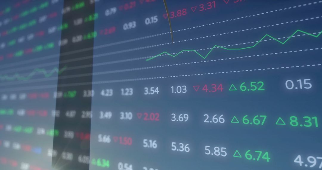 Digital Trading Screen with Business Stock Data Analytics