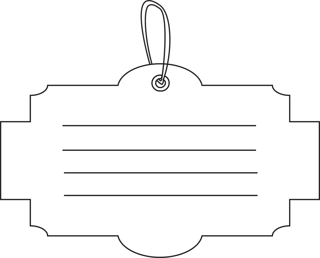 Elegant White Label with Copy Space on Transparent Background