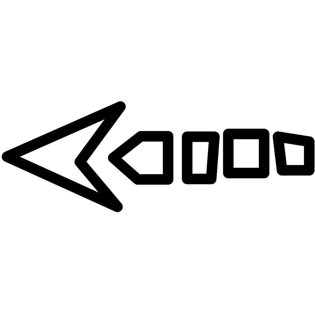 Black Arrow Icon on Transparent Background