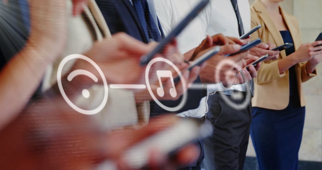 Diverse Professionals Connecting with Global Digital Technology