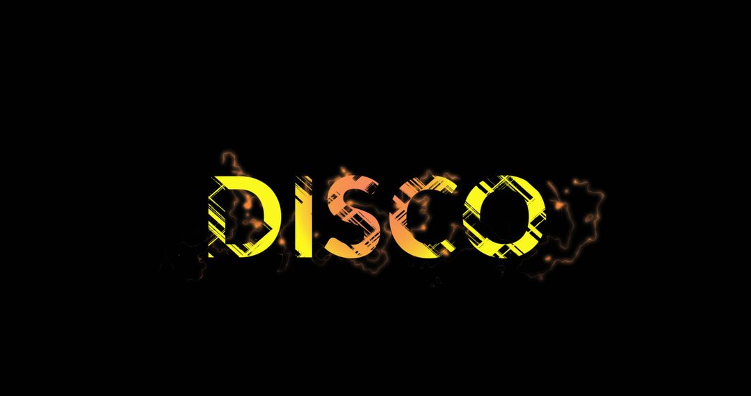 Vibrant Neon Disco Letters with Electric Sparks Effect