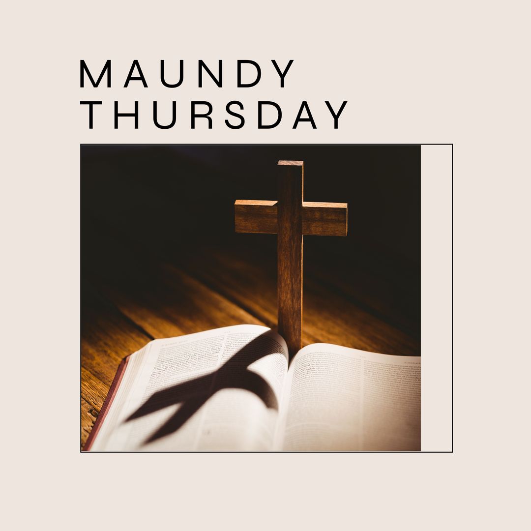 Maundy Thursday Cross and Open Bible Ambient Shadows