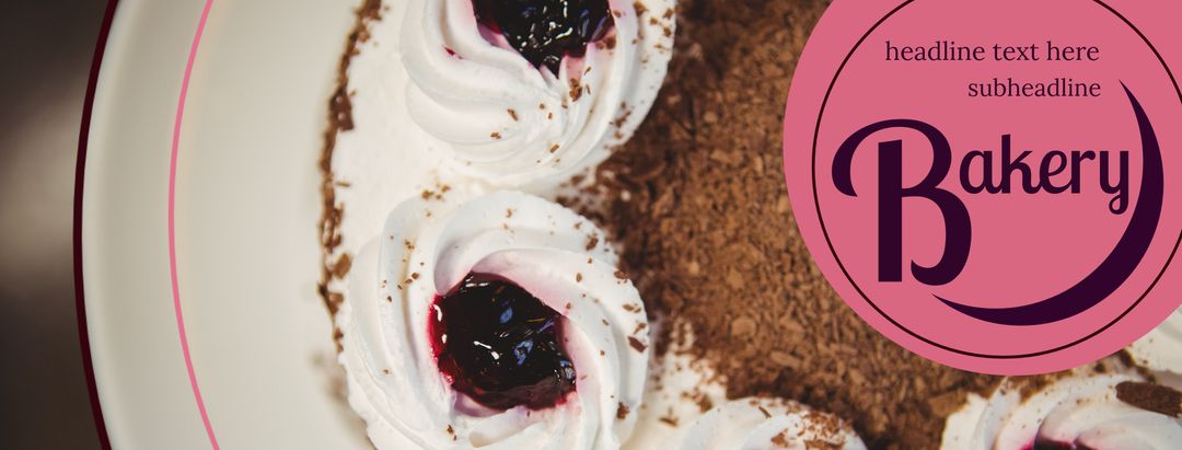 Delicious Bakery Pastries with Whipped Topping and Cherry