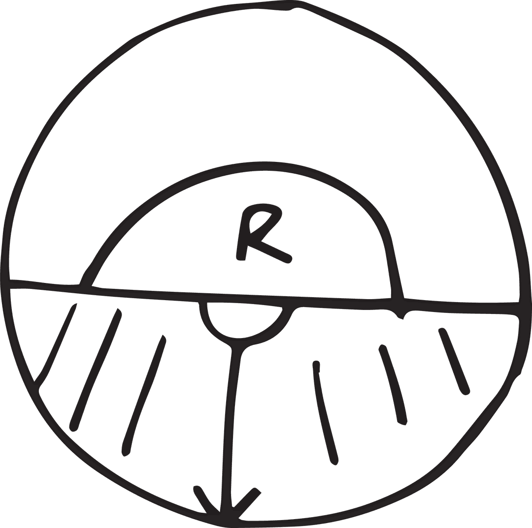 Transparent Radial Symbol With Letter R Inside Circular Shape