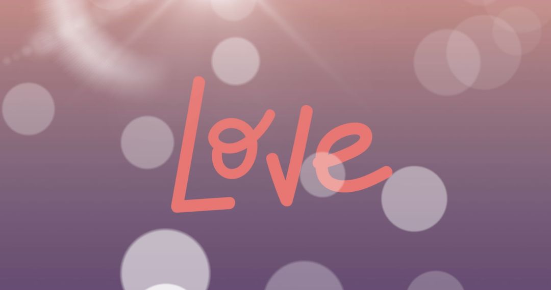 Romantic Love Text with Bokeh Effect and Gradient Background