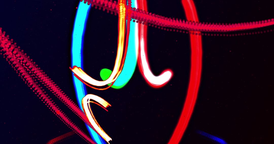 Vibrant Abstract Light Trails Over Dark Background