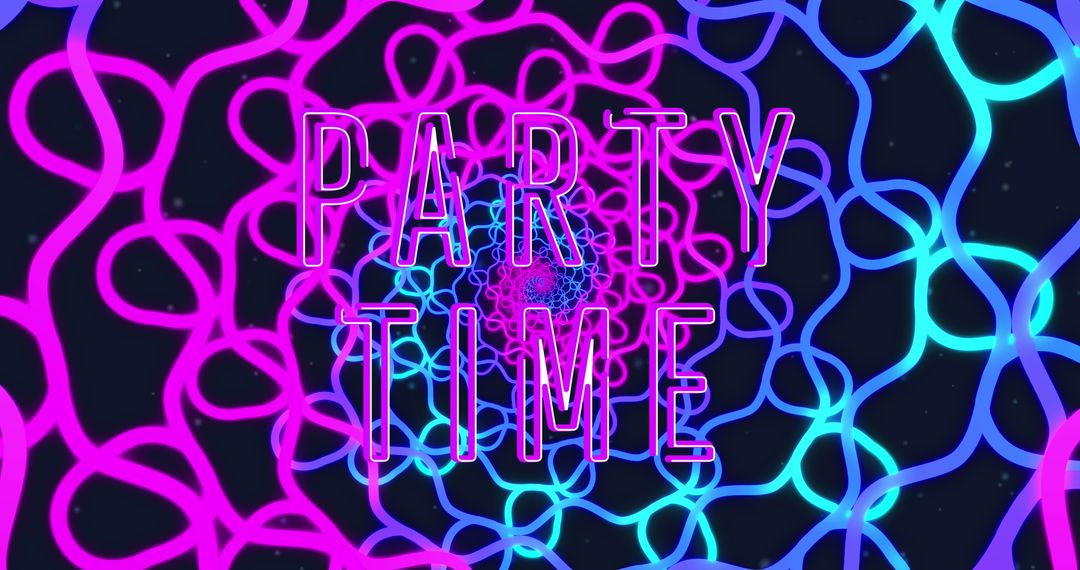 Vibrant Neon Party Time Abstract Background Design
