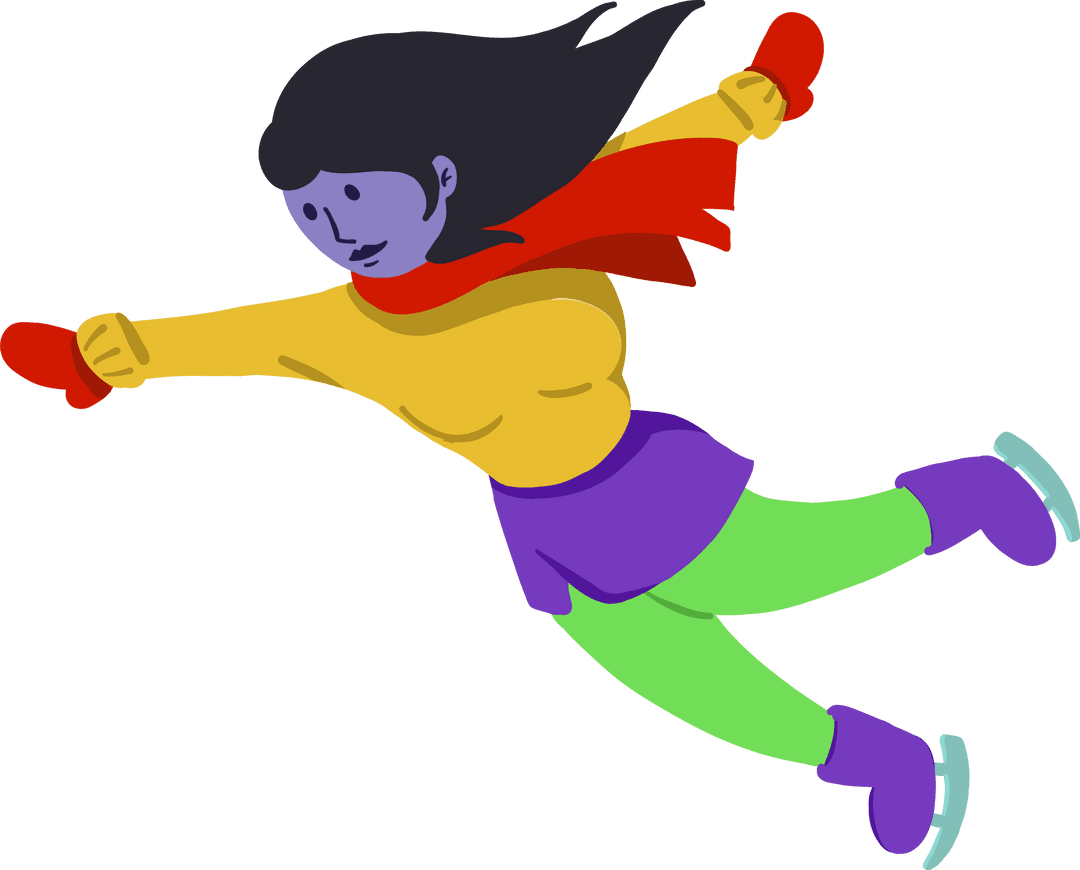 Dynamic Female Figure Skater with Transparent Background