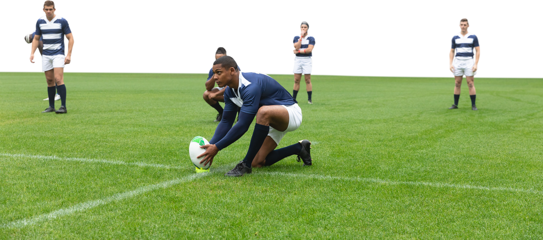 Diverse Male Rugby Players Ready on Transparent Background - Download Free Stock Images Pikwizard.com