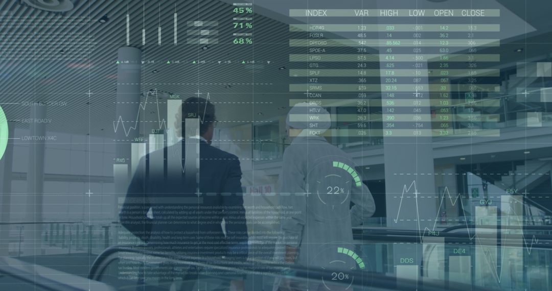 Digital Interface with Business Professionals Global Finance Concept