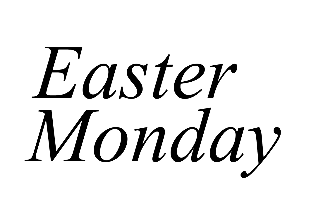 Easter Monday Text on Transparent Background Celebration Design