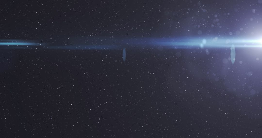 Galactic Night Sky with Illuminated Stars and Light Streaks