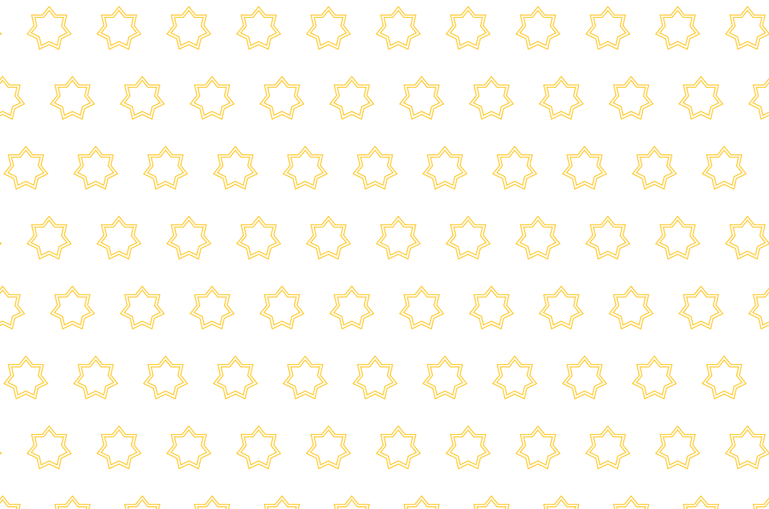 Yellow Geometric Stars Repeating Pattern on Transparent Background