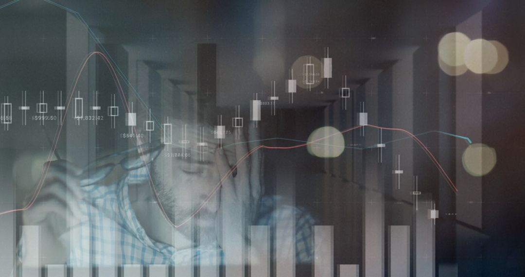 Data Processing Analytics Overlay on Businessman