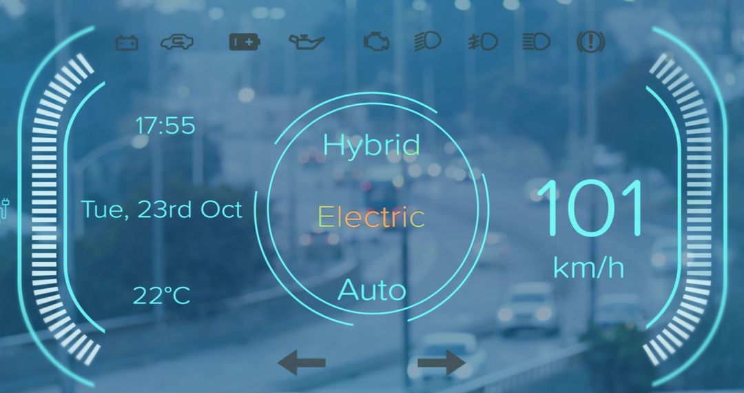 Digital Dashboard Interface Over Urban Road with Data Overlay