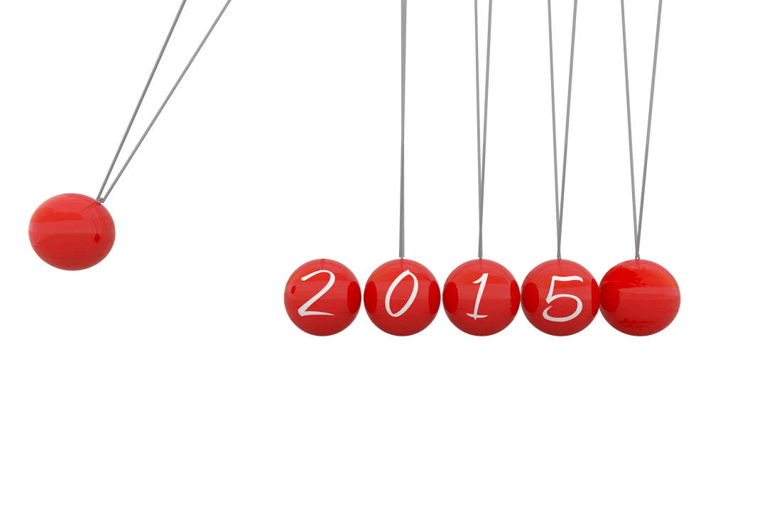 Transparent PNG Illustration of Hanging 2015 Red Balls Vector
