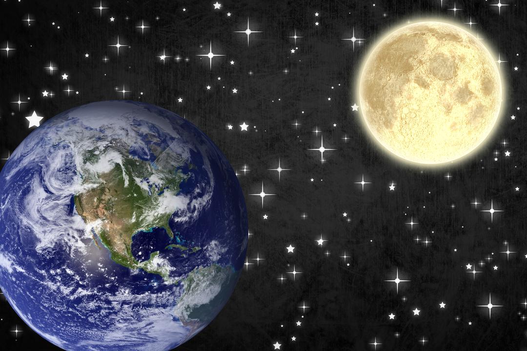 Earth and the moon in space - Free Images, Stock Photos and Pictures on Pikwizard.com