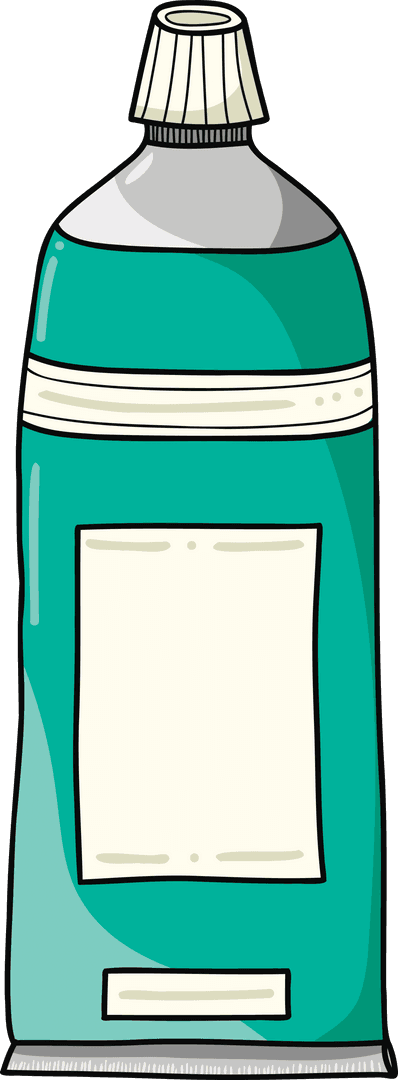 Green Transparent Tube with Empty Label, Isolated on White Background