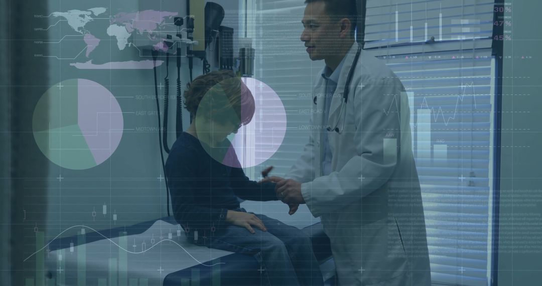 Male Doctor with Digital Health Data Interface