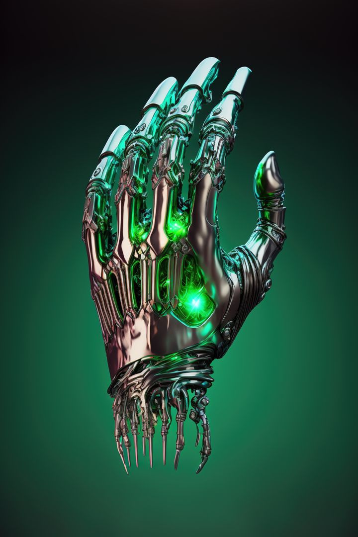 Futuristic Robotic Hand with Neon Green Lighting - Free Images, Stock Photos and Pictures on Pikwizard.com