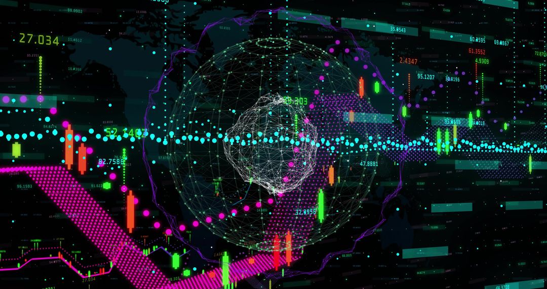 Futuristic Global Finance Digital Dashboard Visualizing Trading Trends
