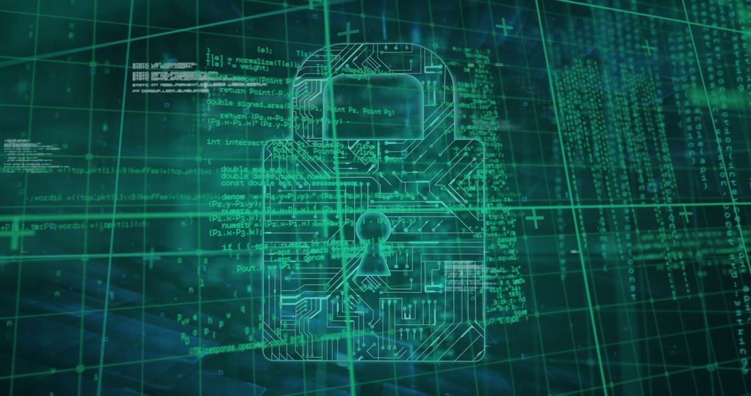 Digital Padlock Secure Data Protection Hack Prevention Concept