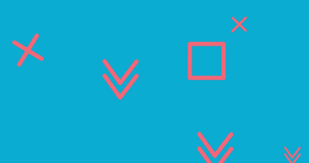 Pink Abstract Shapes on Vibrant Blue Background