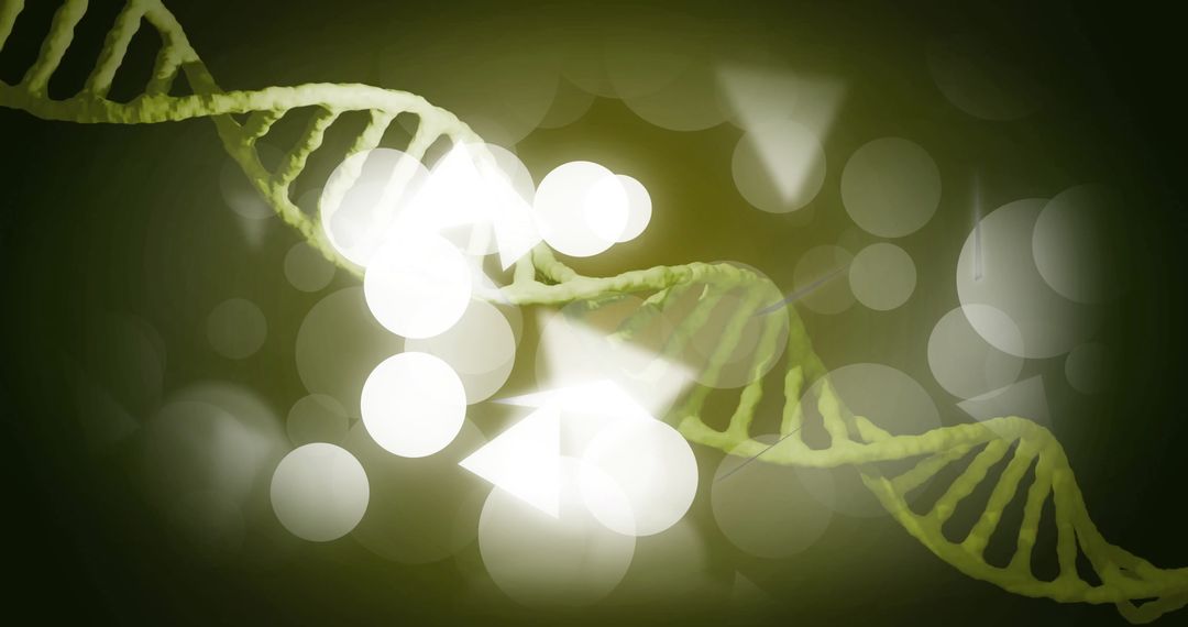 DNA Strand with Digital Interface Elements Illustration