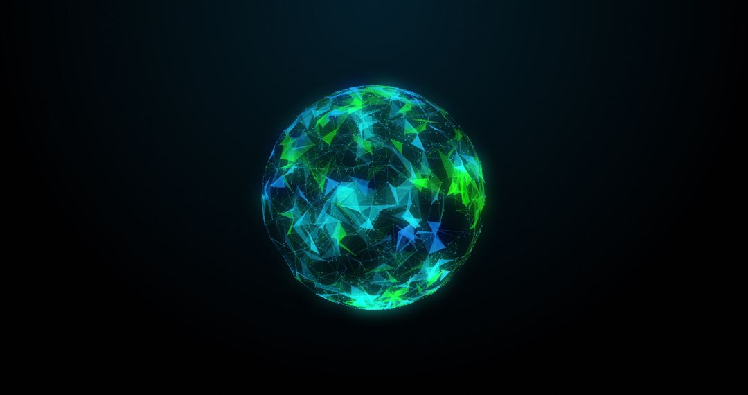 Abstract Spinning Globe of 3D Plexus Network Structure