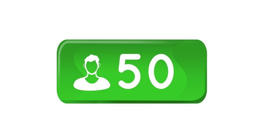 User Count Icon Symbolizing 50 Followers