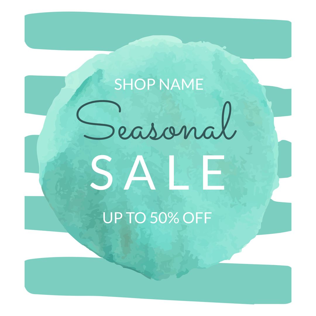 Watercolor Splash Design Highlighting Seasonal Sale Discount