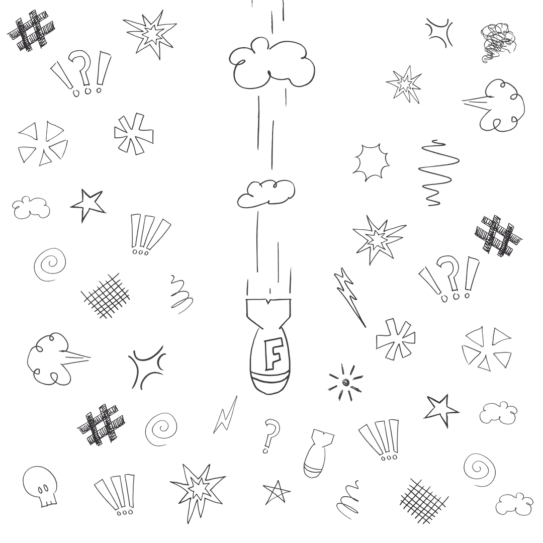 Abstract Symbols and Shapes on Transparent Background