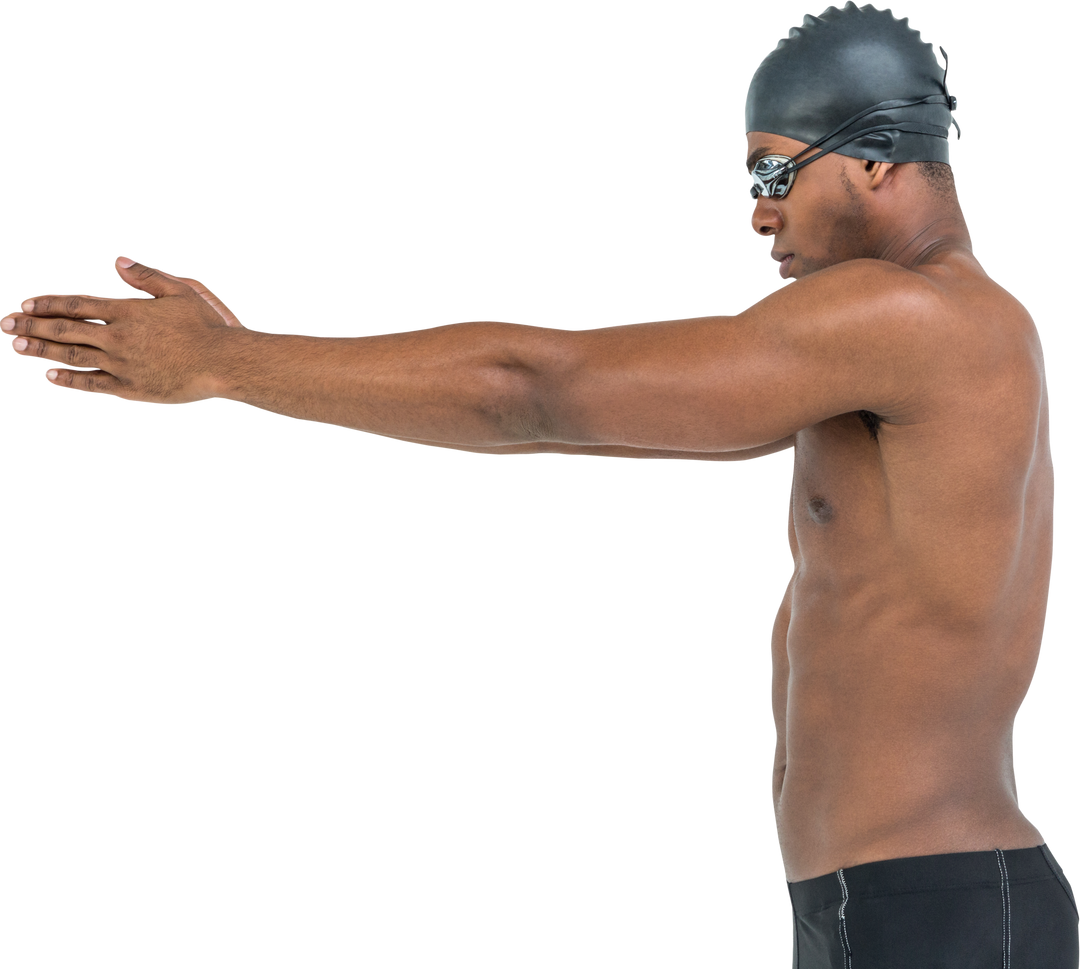 Transparent swimmer preparing for dive in motion - Download Free Stock Images Pikwizard.com