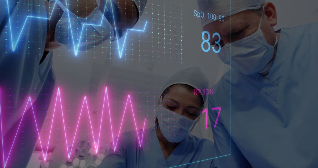 Diverse Surgical Team Using Advanced Medical Technology