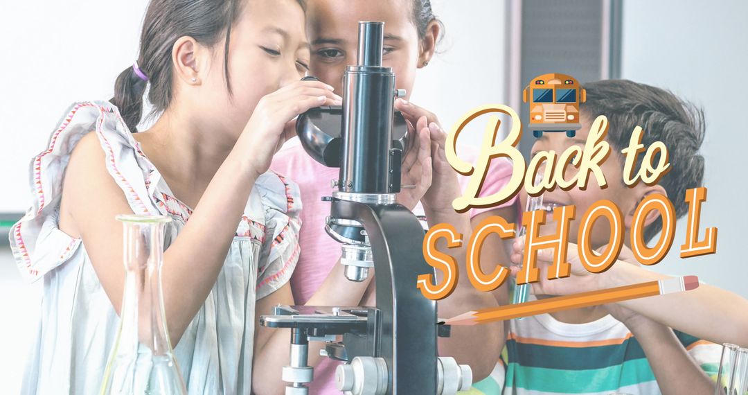 Curious Schoolchildren Engaged in Science Experiment Back to School